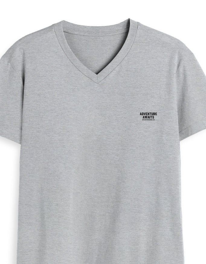 Adventure Awaits – Unisex V-Neck T-Shirt