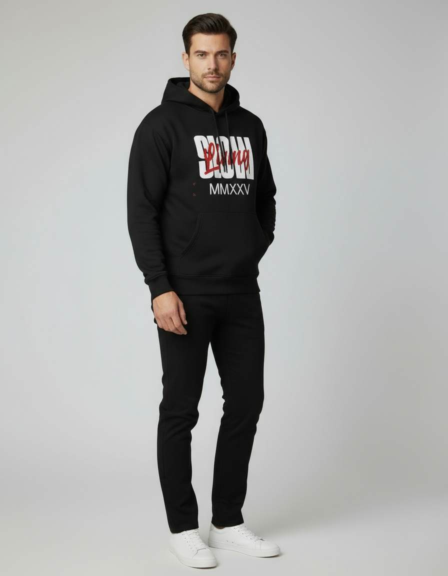 "SLOW Living MMXXV" Statement Hoodie