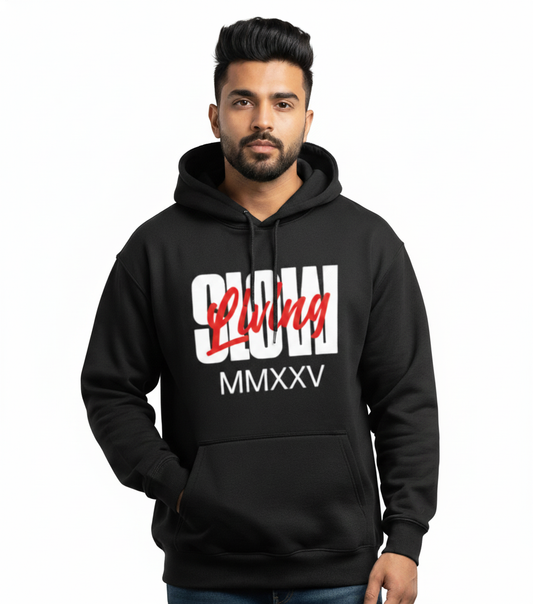 "SLOW Living MMXXV" Statement Hoodie