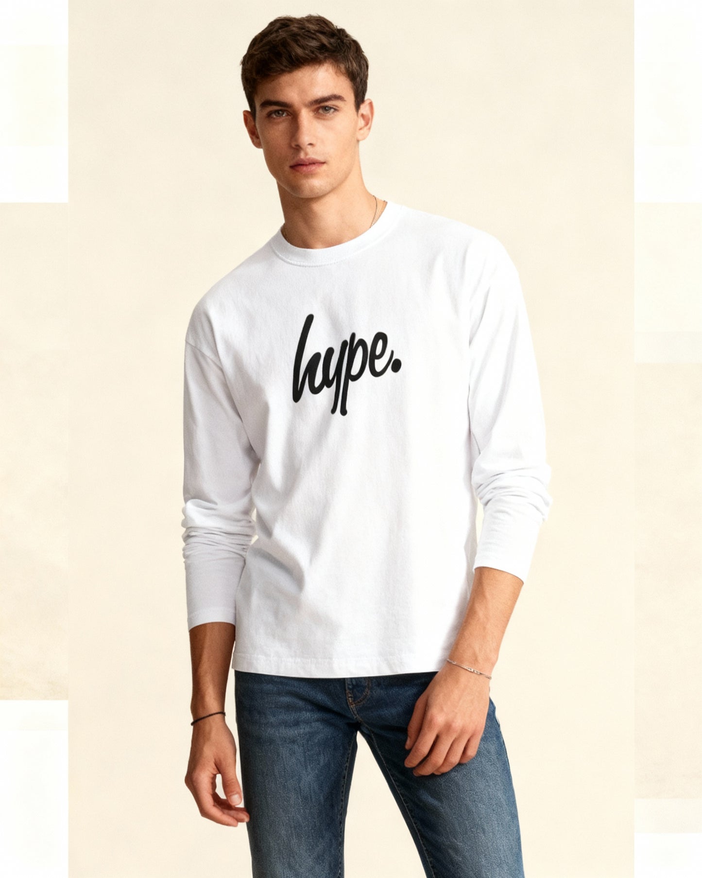 Hype. Long Sleeve T-Shirt - Grey and White Options